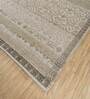 Beige Distressed Wool 8 ft x 10 ft Hand Knotted Carpet