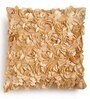 Beige Textured Polyester 16 x 16 Inches Embroidered Cushion Cover (Set of 5)