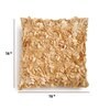 Beige Textured Polyester 16 x 16 Inches Embroidered Cushion Cover (Set of 5)