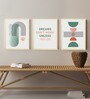 Multicolour Engineered Wood (Set of 3) Art Prints