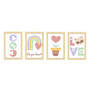 Multicolour Engineered Wood (Set of 4) Art Panels