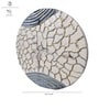 Beige Engineered Wood Handpainted 15 Inch Wall Art with 3D Textures and Grey Waves design