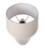 Mario Beige Fabric Shade Night Lamp With Ceramic Base