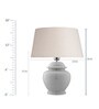 Mario Beige Fabric Shade Night Lamp With Ceramic Base
