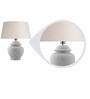 Mario Beige Fabric Shade Night Lamp With Ceramic Base