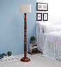 Beige Fabric Floor Lamp