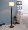 Beige Fabric Floor Lamp