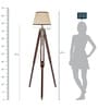 Paxton Beige Fabric Shade Tripod Floor Lamp With Wood Base