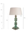 Angular Beige Fabric Shade Night Lamp With Wood Base