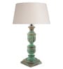 Angular Beige Fabric Shade Night Lamp With Wood Base