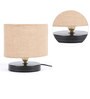 Comyo Beige Fabric Shade Night Lamp With Metal Base