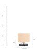 Comyo Beige Fabric Shade Night Lamp With Metal Base