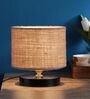 Comyo Beige Fabric Shade Night Lamp With Metal Base