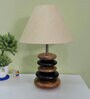 Beige Fabric Shade With Brown And Black Base Table Lamp