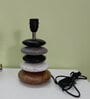 Beige Shade Wooden Stone Handmade Antique Finese Table Lamp