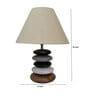 Beige Shade Wooden Stone Handmade Antique Finese Table Lamp