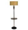 Beige Fabric Shade Floor Lamp With Black & Gold Base