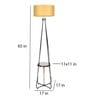 Ebenezer Beige Fabric Shade Shelf Floor Lamp With Iron Base