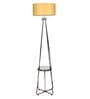 Ebenezer Beige Fabric Shade Shelf Floor Lamp With Iron Base