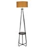 Ebenezer Beige Fabric Shade Shelf Floor Lamp With Iron Base