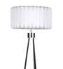 Beige Fabric Shade Floor Lamp With Black & Nickel Base