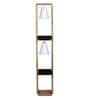 Sloping Beige Fabric Shade Shelf Floor Lamp With Wood Base