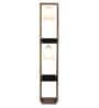 Sloping Beige Fabric Shade Shelf Floor Lamp With Wood Base