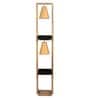 Century Beige Fabric Shade Shelf Floor Lamp With Wood Base