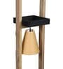 Century Beige Fabric Shade Shelf Floor Lamp With Wood Base