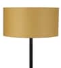 Beige Fabric Shade Floor Lamp With Brown & Nickel Base