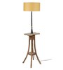 Beige Fabric Shade Floor Lamp With Brown & Nickel Base