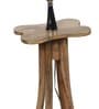 Beige Fabric Shade Floor Lamp With Brown & Nickel Base