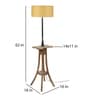 Beige Fabric Shade Floor Lamp With Brown & Nickel Base
