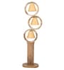 Ashley Beige Fabric Shade Novelty Floor Lamp With Wood Base