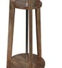Traditional Beige Fabric Shade Shelf Floor Lamp With Wood Base
