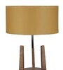 Traditional Beige Fabric Shade Shelf Floor Lamp With Wood Base