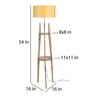 Traditional Beige Fabric Shade Shelf Floor Lamp With Wood Base