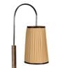 Algae Beige Fabric Shade Novelty Floor Lamp With Wood Base