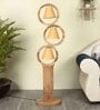 Ashley Beige Fabric Shade Novelty Floor Lamp With Wood Base