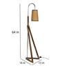 Algae Beige Fabric Shade Novelty Floor Lamp With Wood Base