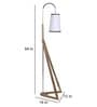 Premium Beige Fabric Shade Novelty Floor Lamp With Wood Base