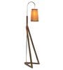 Algae Beige Fabric Shade Novelty Floor Lamp With Wood Base