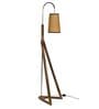 Algae Beige Fabric Shade Novelty Floor Lamp With Wood Base