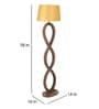 Nirvana Beige Fabric Shade Club Floor Lamp With Wood Base