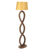 Nirvana Beige Fabric Shade Club Floor Lamp With Wood Base