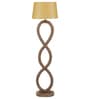 Nirvana Beige Fabric Shade Club Floor Lamp With Wood Base