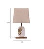 Pixee Beige Fabric Shade Night Lamp With Marble & Metal Base
