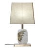 Pixee Beige Fabric Shade Night Lamp With Marble & Metal Base