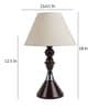 Beige Fabric Shade Table Lamp With Black Base