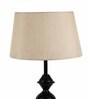 Beige Fabric Shade Table Lamp with Black Base